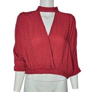 2/$35-Maeve Surplice High Neck Cutout Deep Plunge Oversized Blouse Small Petite